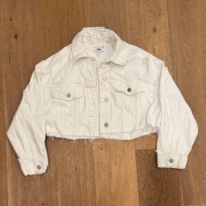 JBD. White Cropped Denim Jacket